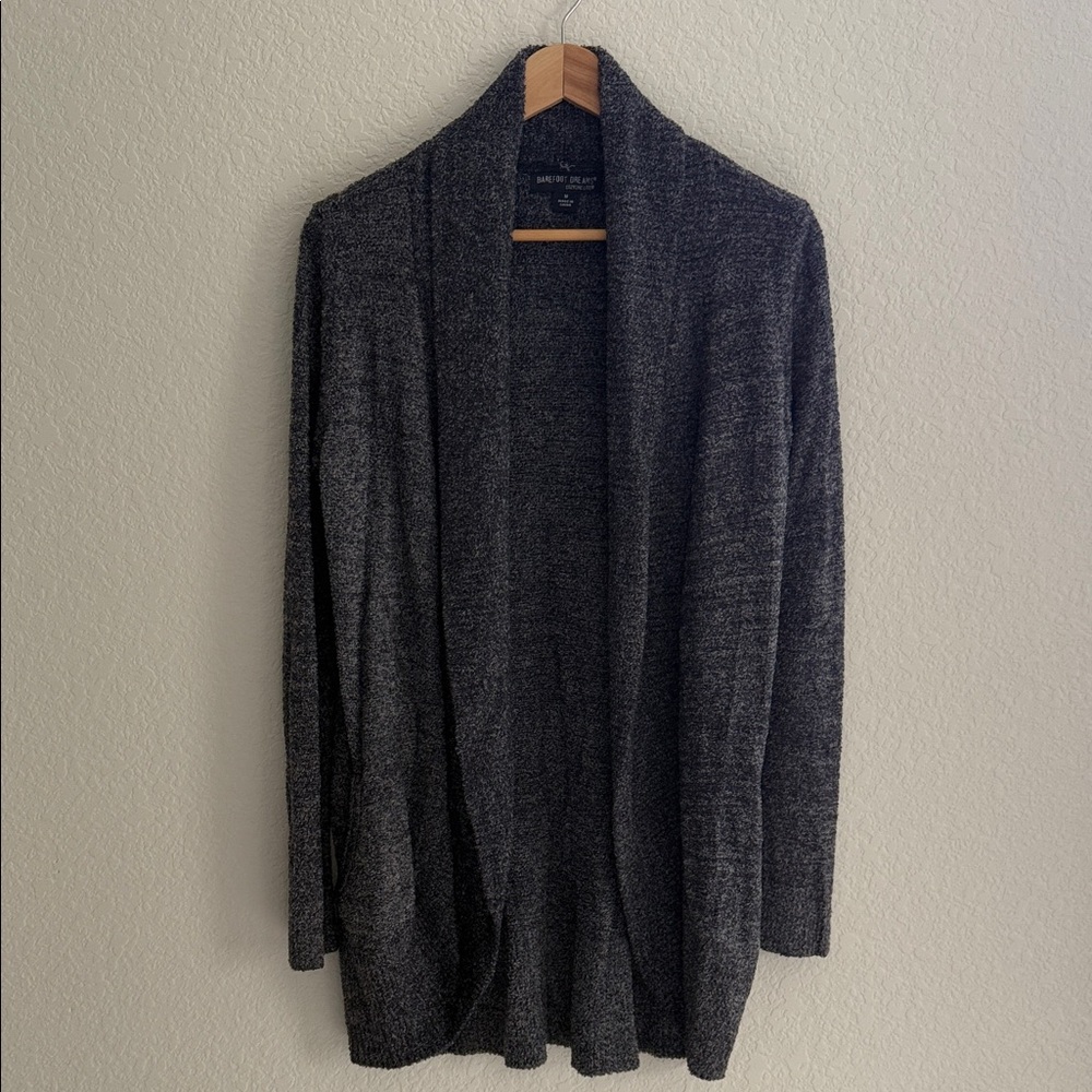 Barefoot Dreams CozyChic Lite Navy Blue Open Cardigan Size M - Picture 2 of 10